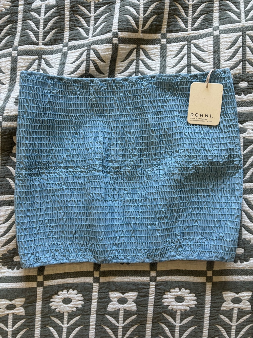 DONNI. Pop Smocked Tube Top
